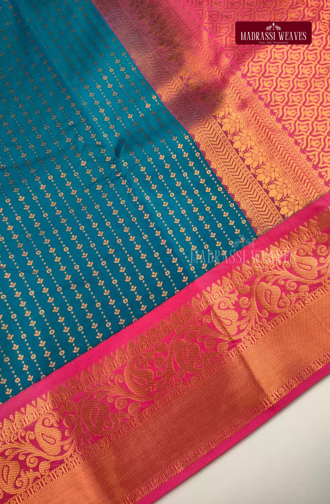 Traditional Kanchi Meena Work Semi Silk Saree - Royal Blue