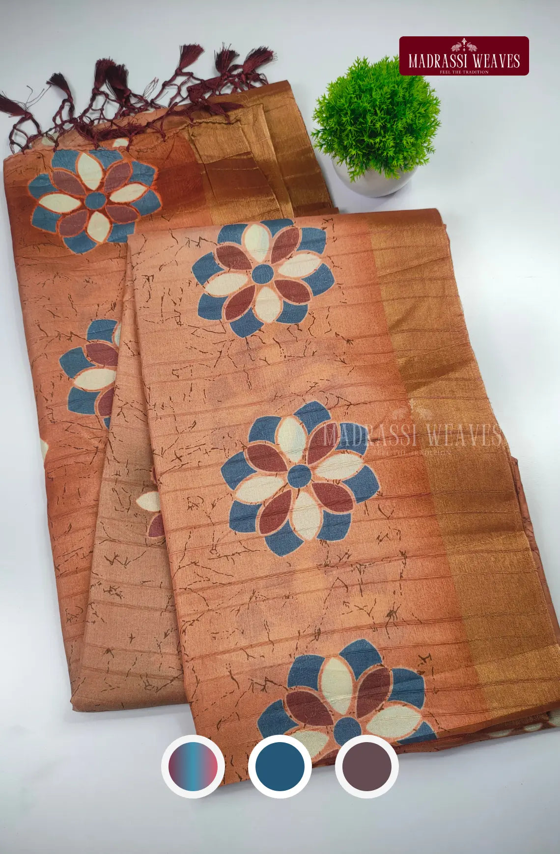 Trendy Floral Print Saree