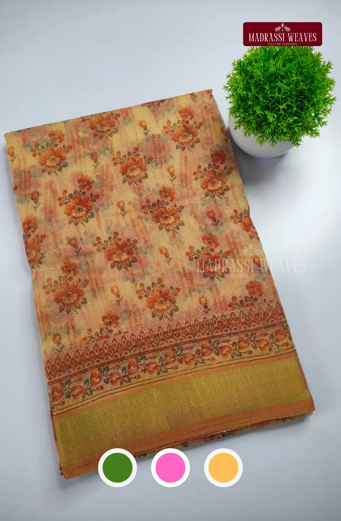 Floral Printed Office wear Cotton Blend Saree