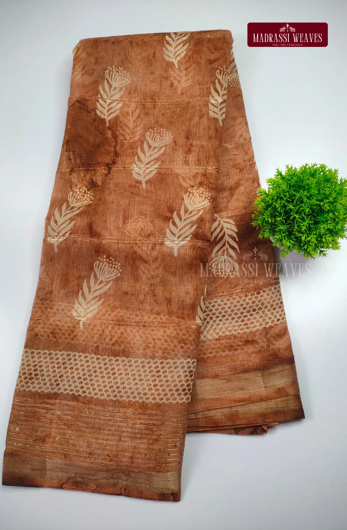 Trendy Sequence Border Cotton Blend Saree