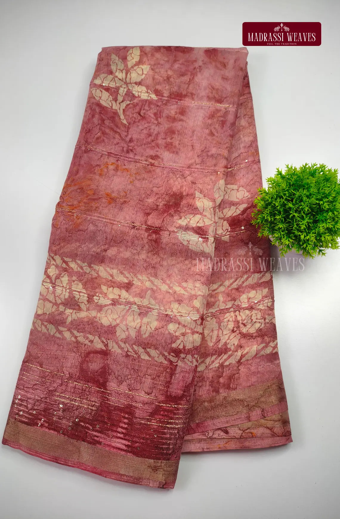 Trendy Sequence Border Cotton Blend Saree