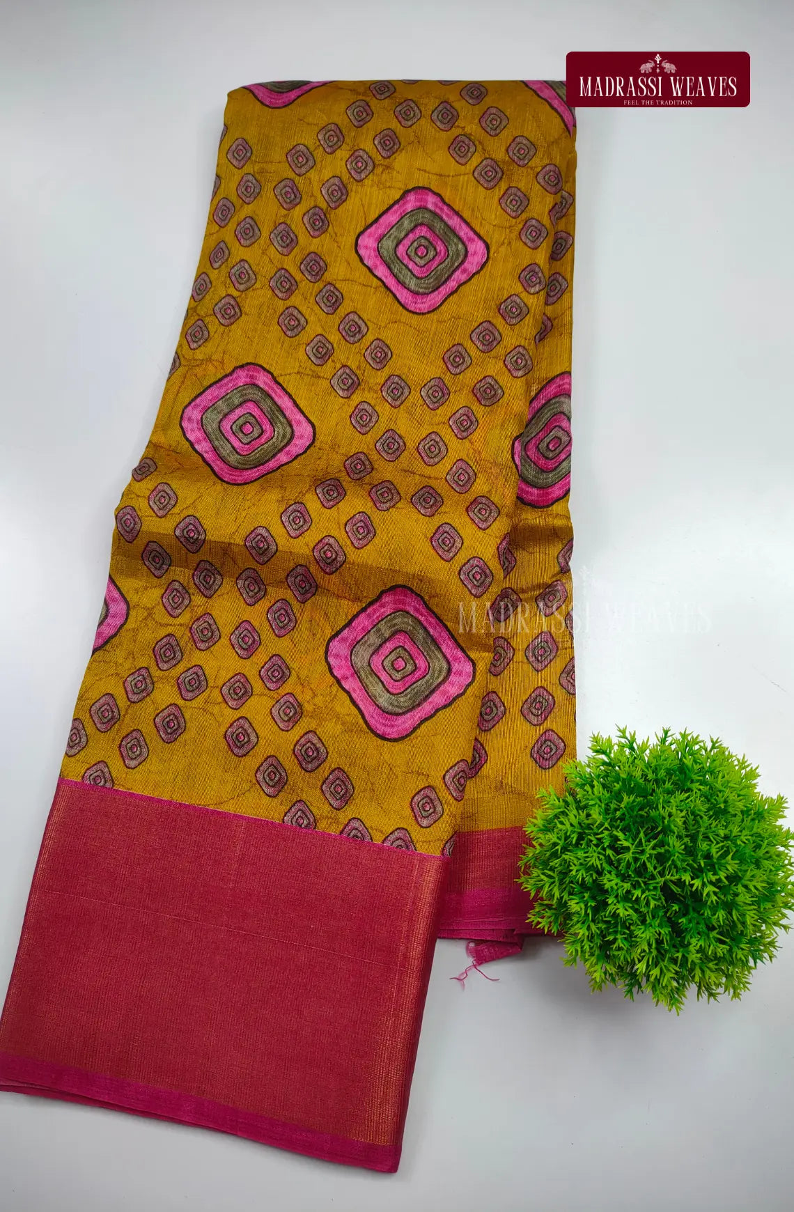 Bandhini Style Weightless Cotton Blend Saree