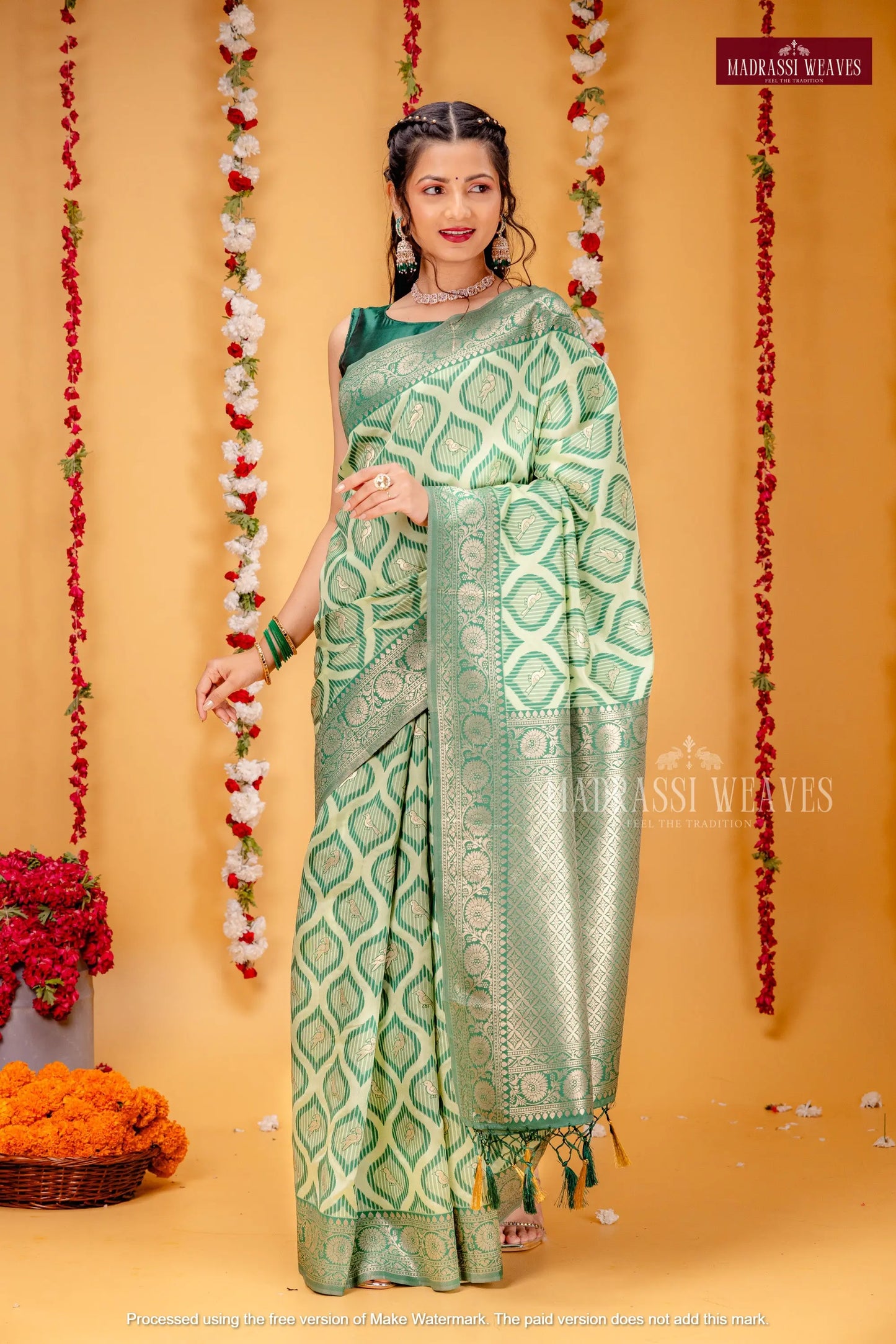 Trending Zari Woven Bird Design Sarees