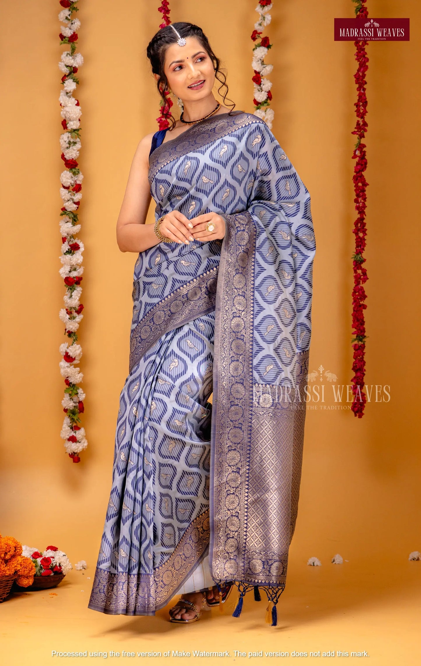 Trending Zari Woven Bird Design Sarees