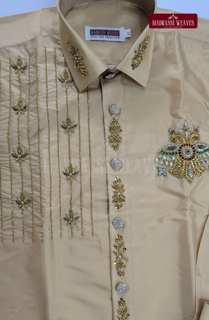 Aari Work Men's Shirt Only (Hand Crafted) - (DESPATCH TIME 15 DAYS)