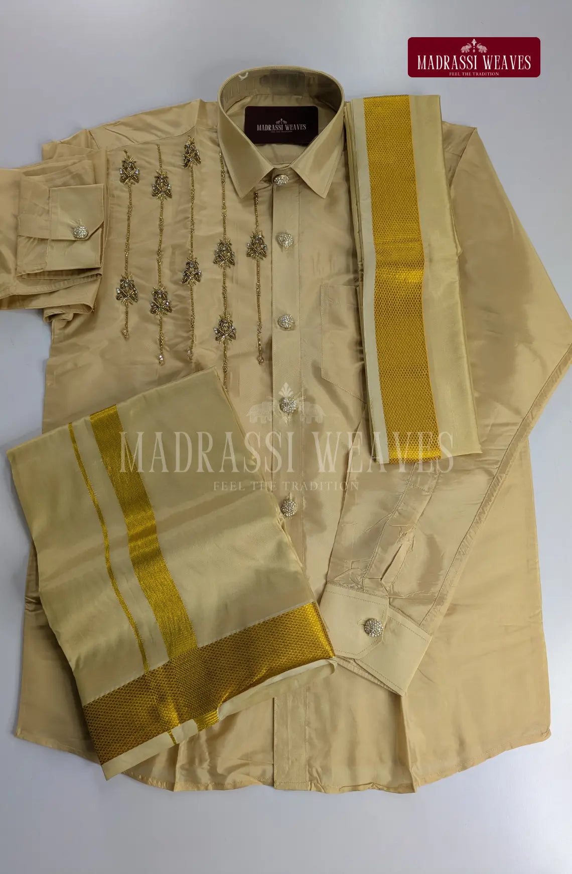 Wedding Silk Dhoti Set 8 (HandCrafted) -(DESPATCH TIME 15 DAYS)