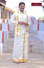 Luxury Aari Work Wedding Silk Dhoti Set 5 (HandCrafted) -(DESPATCH TIME 15 DAYS)