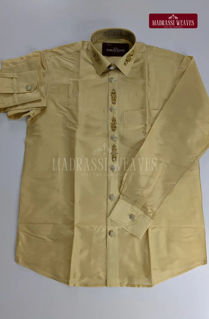 Luxury Aari Work Wedding Silk Dhoti Set 4 (HandCrafted) -(DESPATCH TIME 15 DAYS)