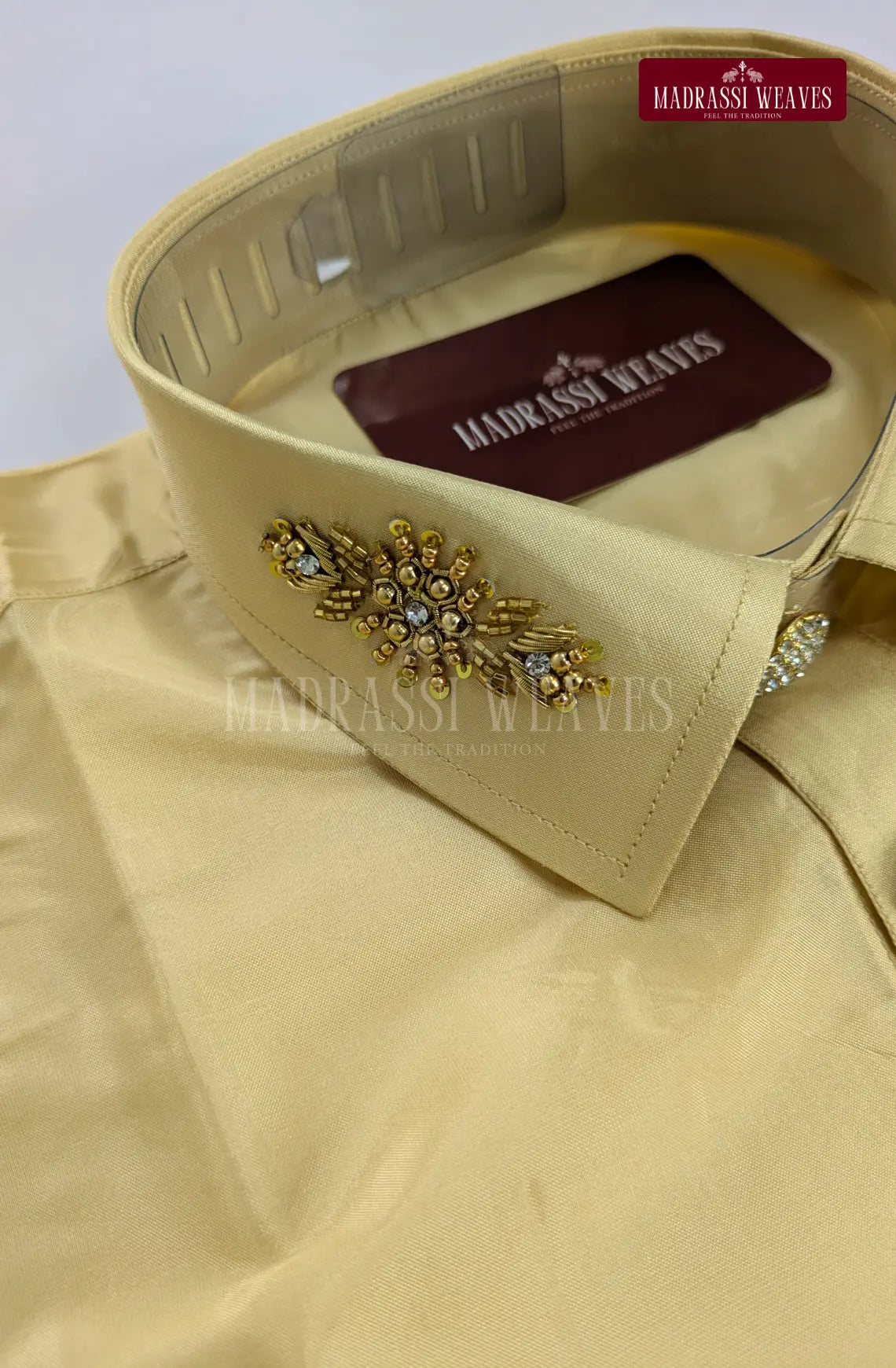 Luxury Aari Work Wedding Silk Dhoti Set 4 (HandCrafted) -(DESPATCH TIME 15 DAYS)