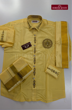 Luxury Aari Work Wedding Silk Dhoti Set (HandCrafted) -(DESPATCH TIME 15 DAYS) - Champagne
