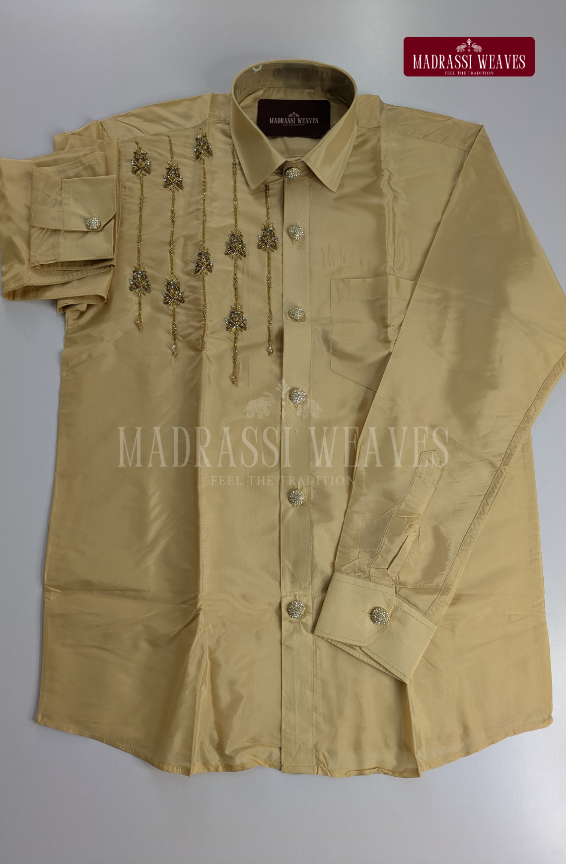 Aari Work Men's Shirt Only - 8 (Hand Crafted) - (DESPATCH TIME 15 DAYS)