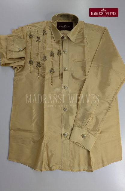 Aari Work Men's Shirt Only - 8 (Hand Crafted) - (DESPATCH TIME 15 DAYS)