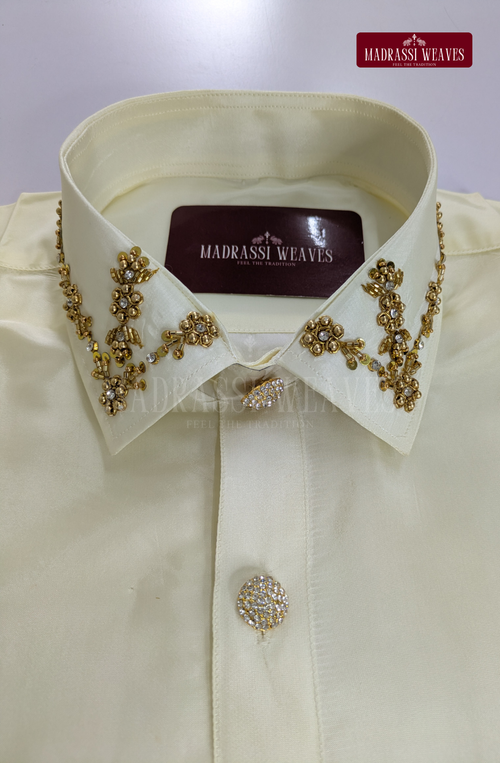 Aari Work Men's Shirt Only (Hand Crafted) - (DESPATCH TIME 15 DAYS)