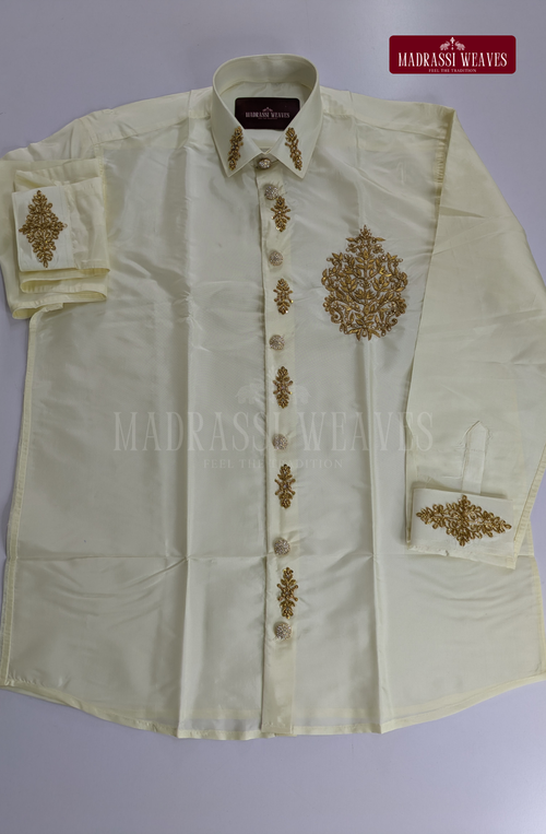 Aari Work Men's Shirt Only (Hand Crafted) - (DESPATCH TIME 15 DAYS)