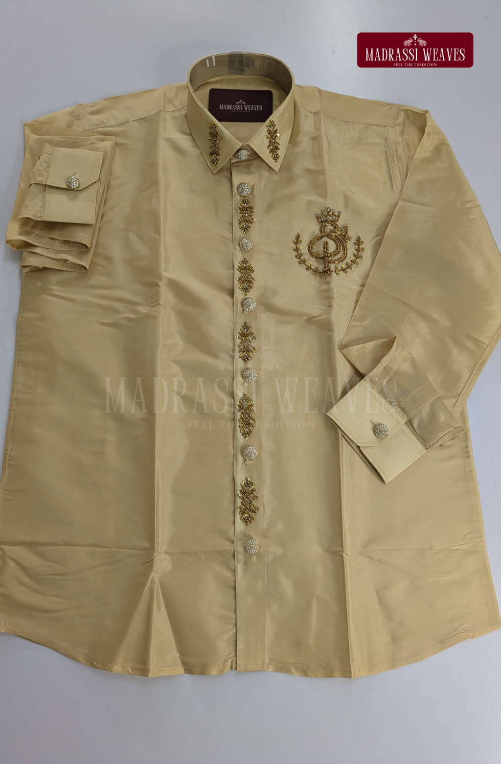 Aari Work Men's Shirt Only (Hand Crafted) - (DESPATCH TIME 15 DAYS)