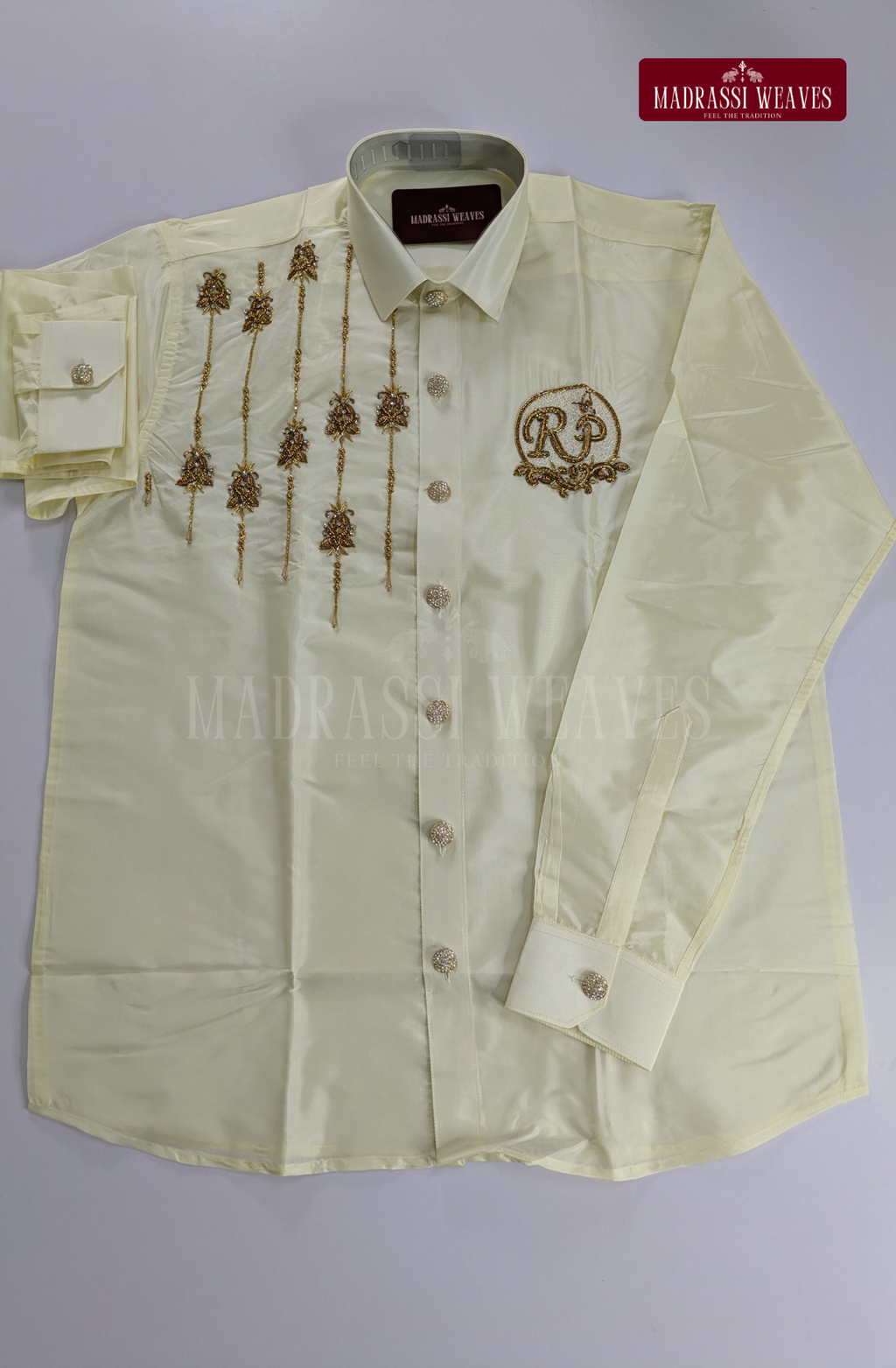 Aari Work Men's Shirt Only (Hand Crafted) - (DESPATCH TIME 15 DAYS)