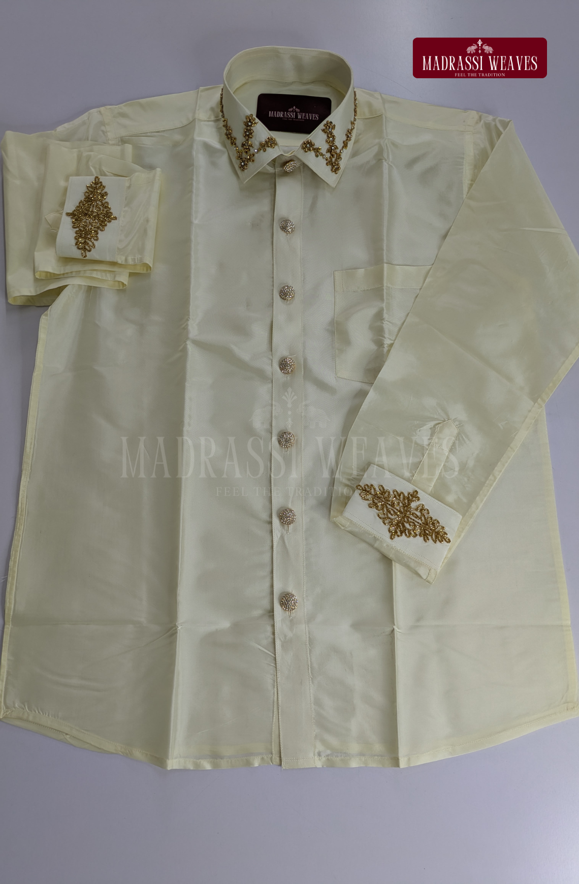 Aari Work Men's Shirt Only (Hand Crafted) - (DESPATCH TIME 15 DAYS)