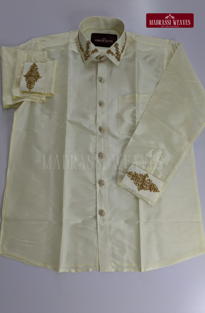 Aari Work Men's Shirt Only (Hand Crafted) - (DESPATCH TIME 15 DAYS)