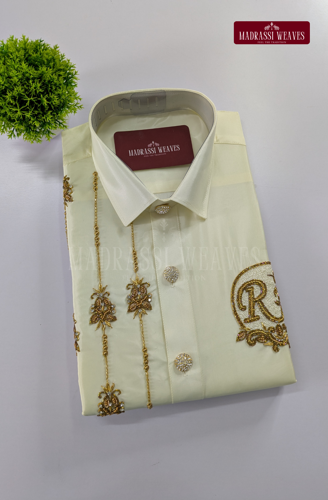 Aari Work Men's Shirt Only (Hand Crafted) - (DESPATCH TIME 15 DAYS)