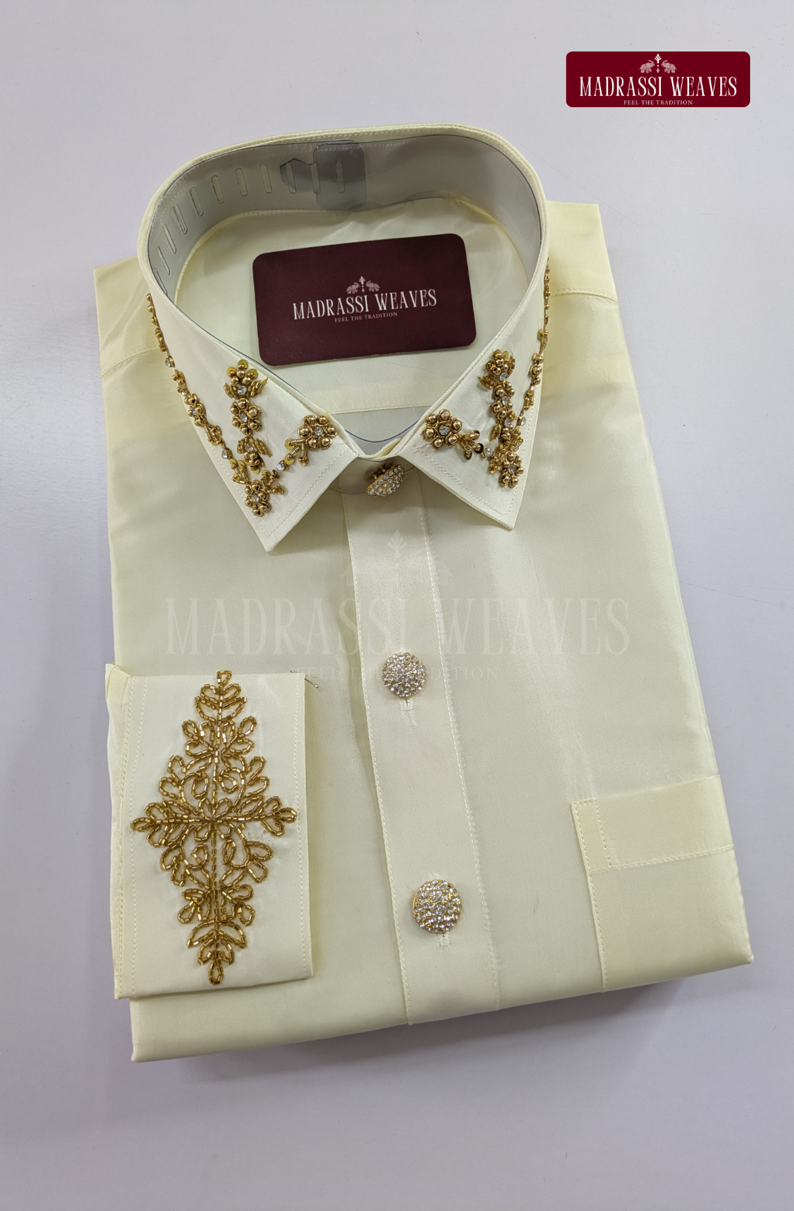 Aari Work Men's Shirt Only (Hand Crafted) - (DESPATCH TIME 15 DAYS)