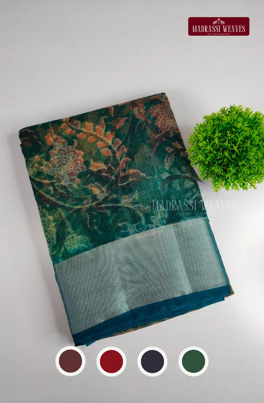 Abstract Printed Organza Saree