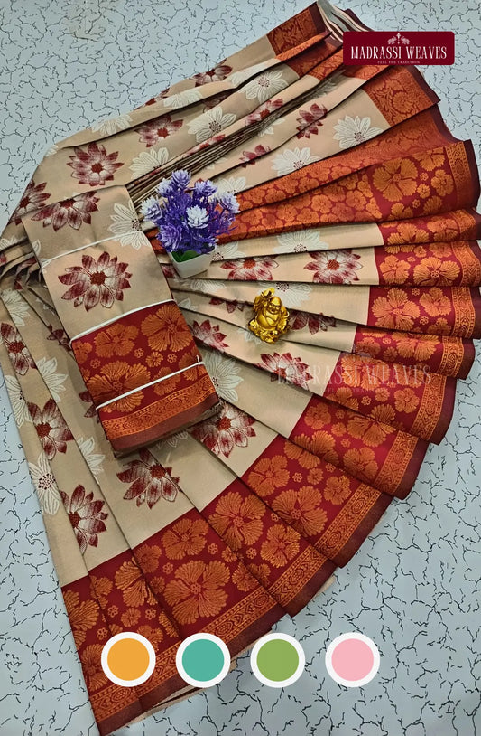 Avarthana Flower Motif Saree