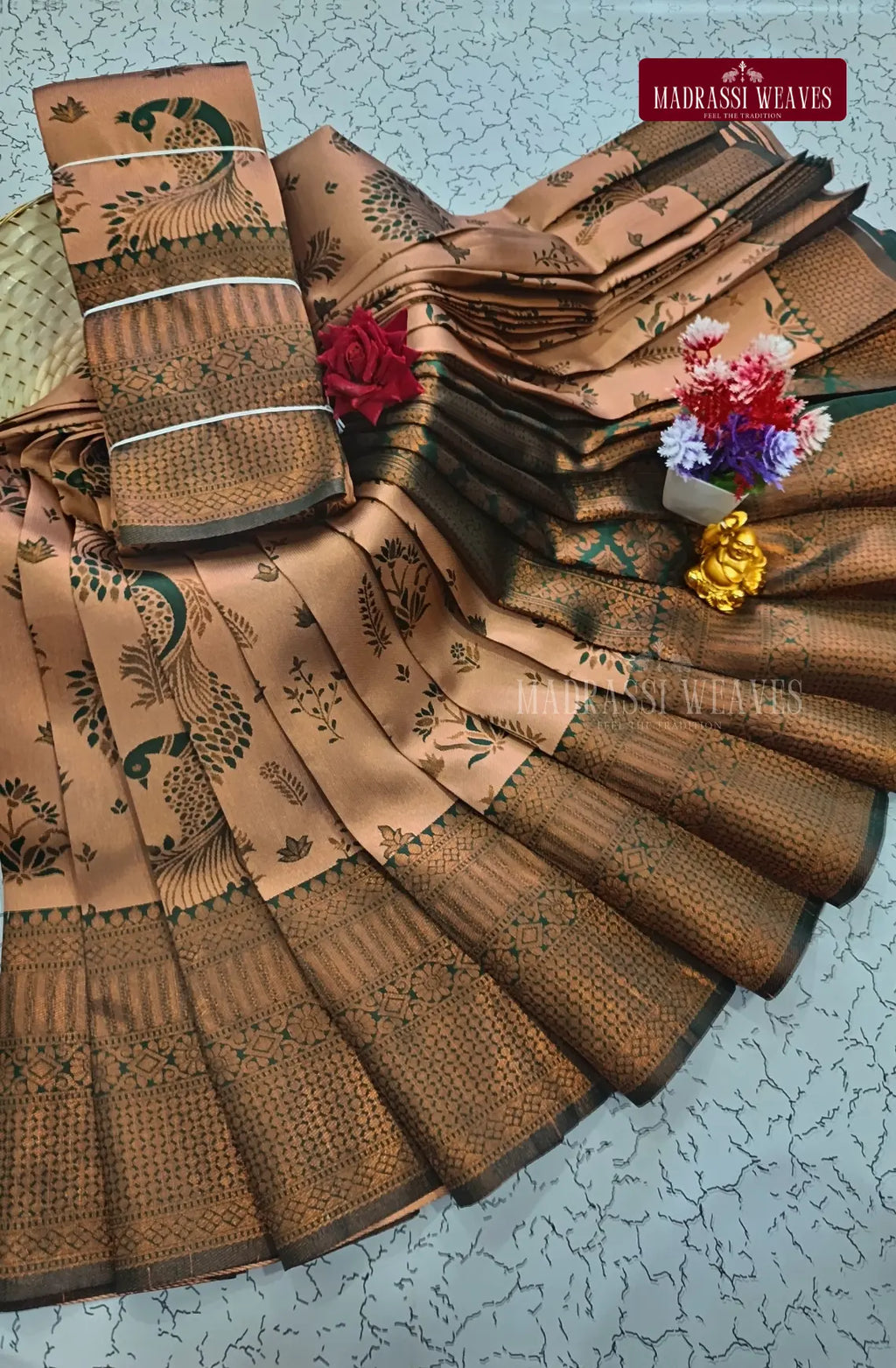 Avarthana Peacock Saree with Zari Border