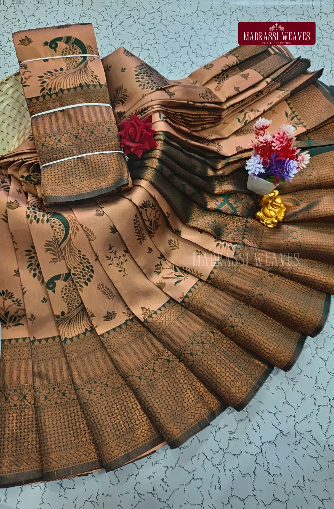 Avarthana Peacock Saree with Zari Border
