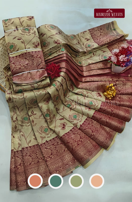 Avarthana Rose Tissue Saree