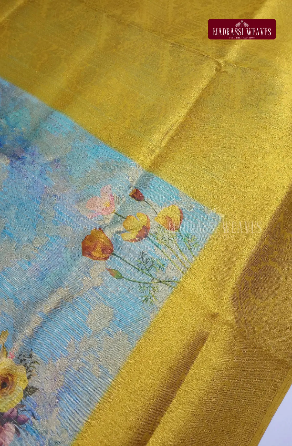 Premium Light Weight Zari Woven Cotton Silk Saree - Sky Blue