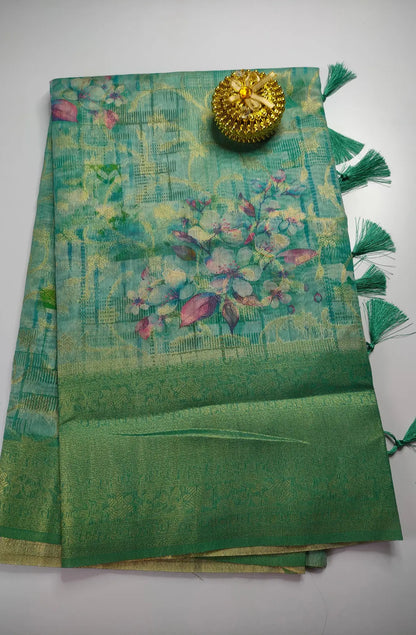 Premium Light Weight Zari Woven Cotton Silk Saree - Sapphire