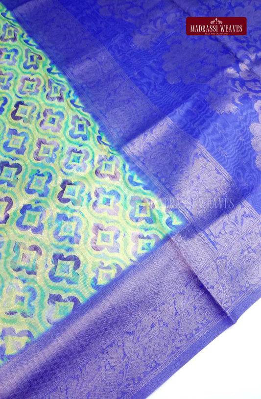 Premium Light Weight Zari Woven Cotton Silk Saree - Parrot Green