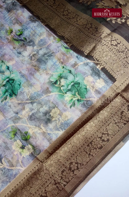 Office Wear Digital Soft Cotton Silk Saree