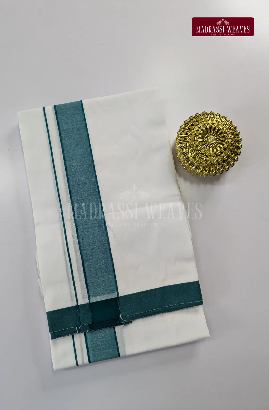 Casual Men's Cotton Dhoti Set - Aqua Blue