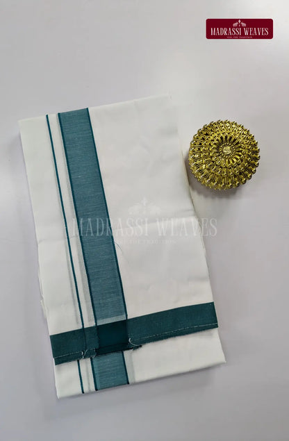 Casual Men's Cotton Dhoti Set - Aqua Blue