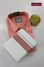 Casual Men's Cotton Dhoti Set - Dark Peach