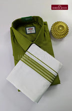 Casual Men's Cotton Dhoti Set - Green