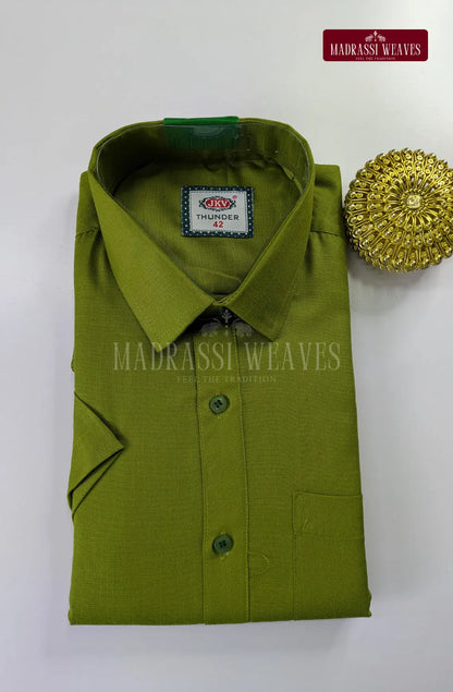 Casual Men's Cotton Dhoti Set - Green