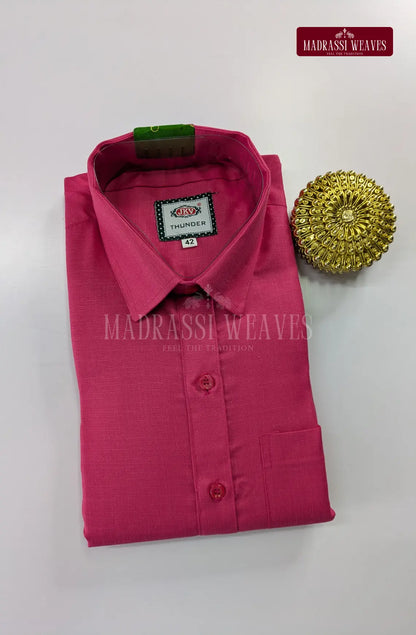 Casual Men's Cotton Dhoti Set - Hot Pink