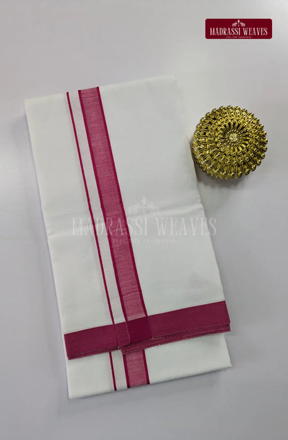 Casual Men's Cotton Dhoti Set - Hot Pink