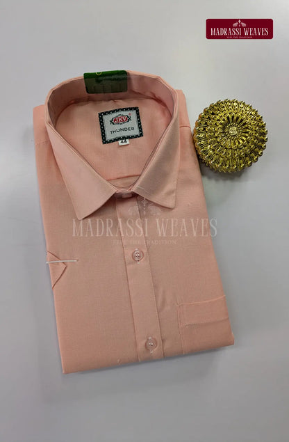 Casual Men's Cotton Dhoti Set - Light Peach