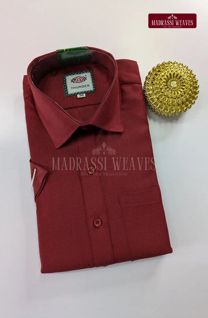 Casual Men's Cotton Dhoti Set - Maroon