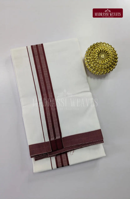 Casual Men's Cotton Dhoti Set - Maroon