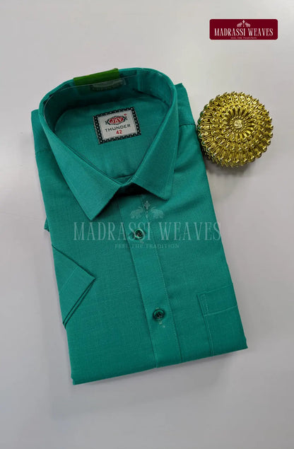 Casual Men's Cotton Dhoti Set - Rama Green
