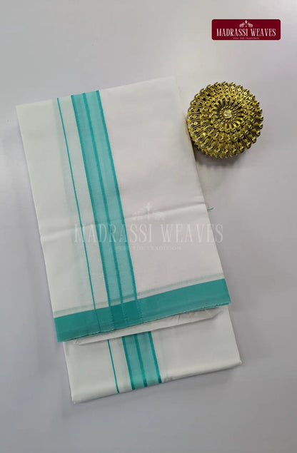 Casual Men's Cotton Dhoti Set - Rama Green