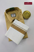 Casual Men's Cotton Dhoti Set - Sandal