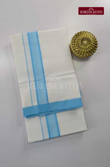 Casual Men's Cotton Dhoti Set - Sky Blue