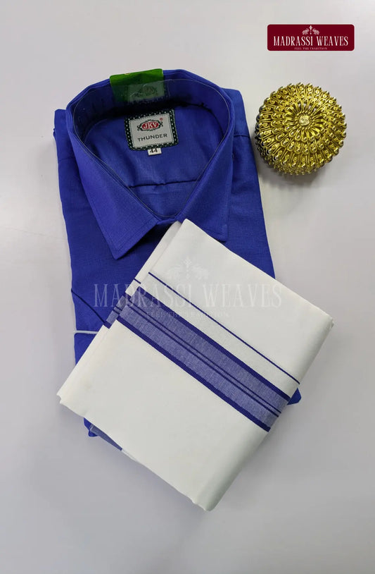 Casual Men's Cotton Dhoti Set - Violet