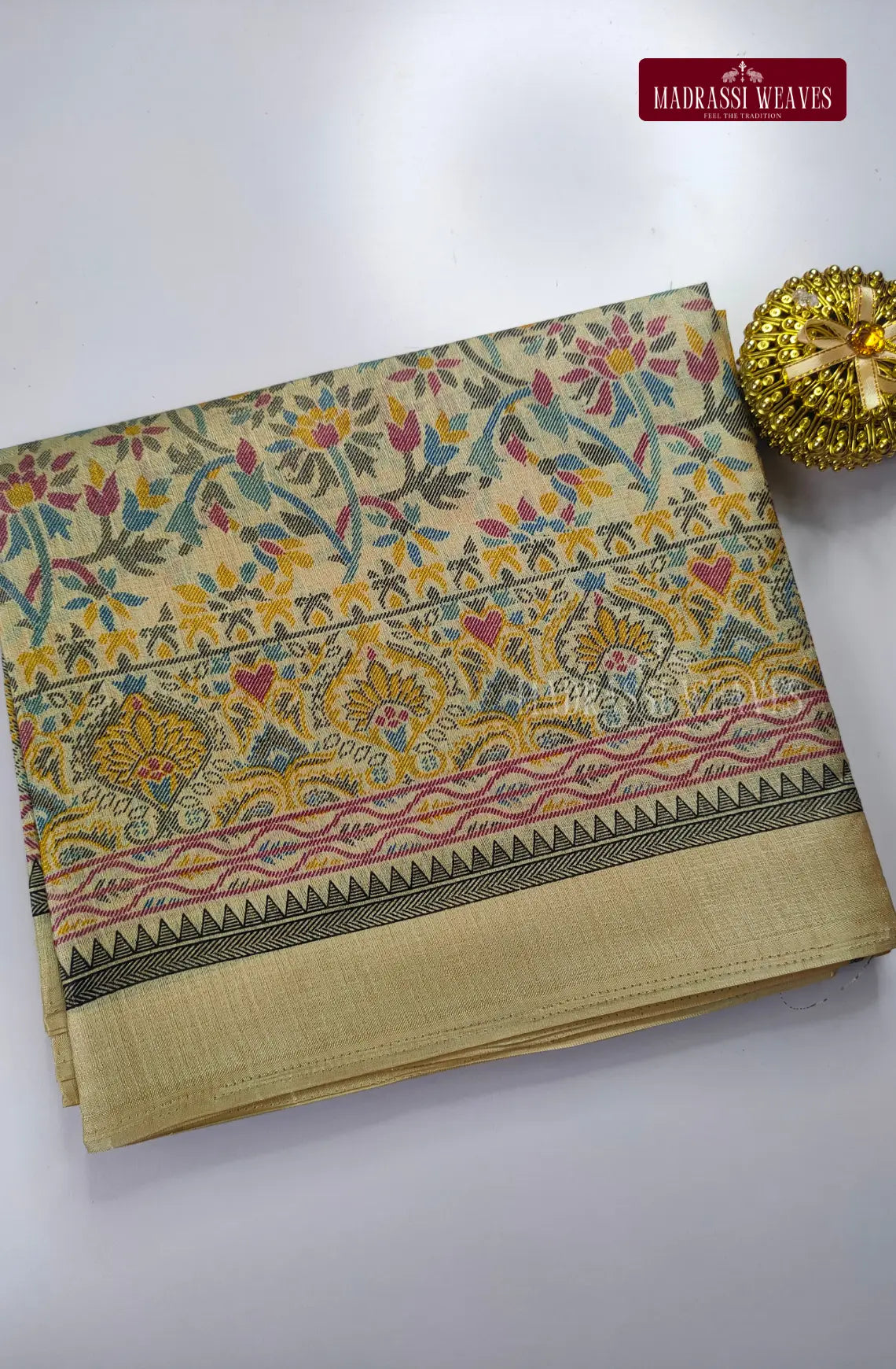 Chanderi Cotton Blend Saree - Pink Border