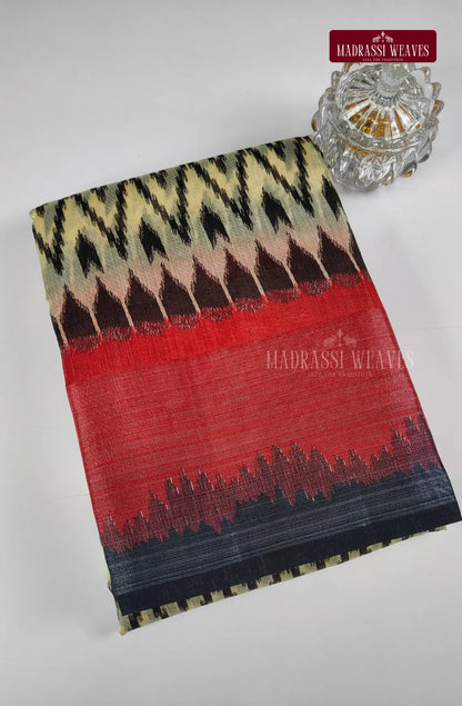 Chavron Pattern Rayon Blend Saree